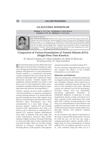 GLAUCOMA SESSION-III - India Ophthalmological Society