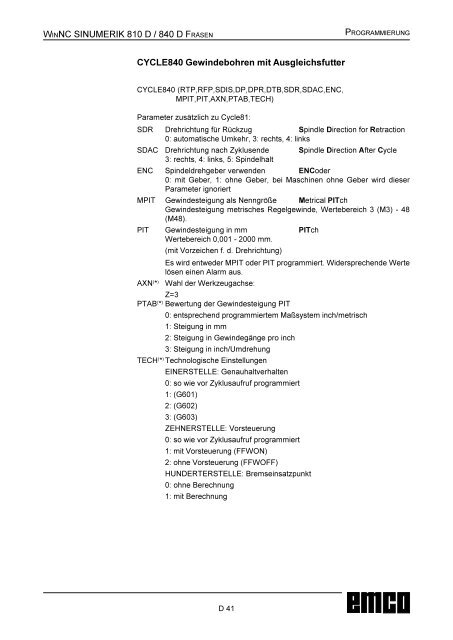 Steuerungsdokumentation FrÃ¤sen - Emco Maier GmbH