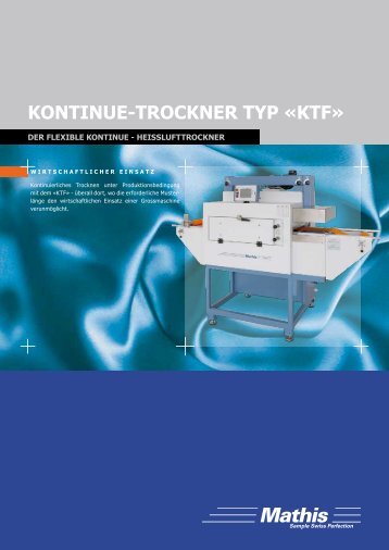 KONTINUE-TROCKNER TYP «KTF» - Mathis AG