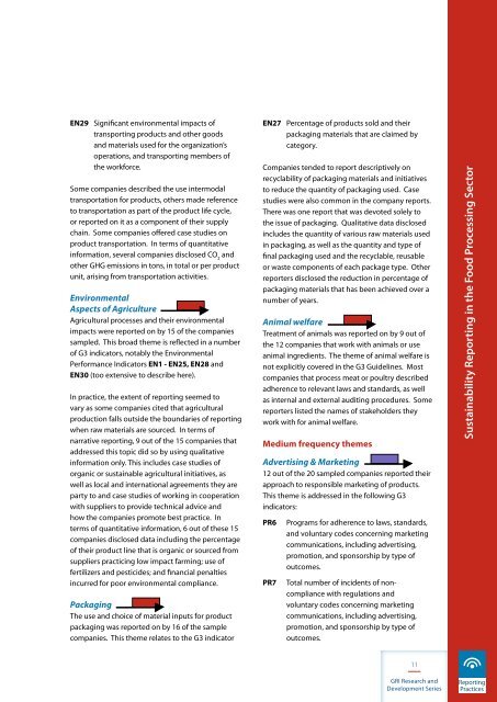 Sustainability Reporting in the Food Processing Sector - Global ...