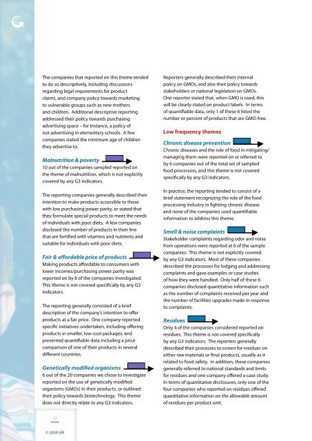 Sustainability Reporting in the Food Processing Sector - Global ...