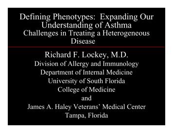 NHLBI Asthma Phenotypes-Lockey - World Allergy Organization