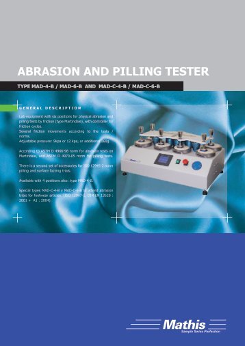 abrasion and pilling tester - Mathis AG