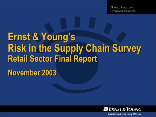 Ernst & Young's Risk in the Supply Chain Survey Ernst & Young's ...