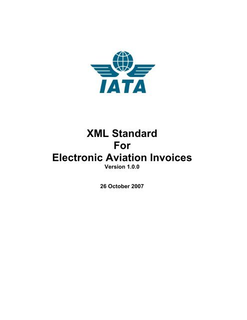 XML Standard For Electronic Aviation Invoices