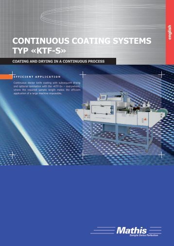 CONTINUOUS COATING SYSTEMS TYp «KTF-S» - Mathis AG