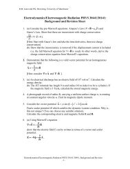 Electrodynamics: Example Sheet 1 - HEP