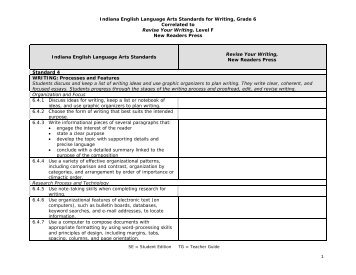 IN ELA Standards Correlation - New Readers Press