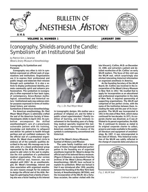 January 2006, Vol 24 - Anesthesia History Association