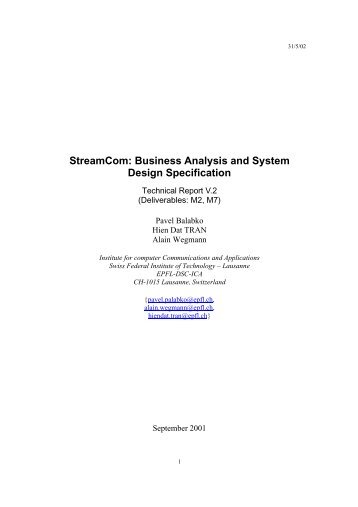 StreamCom: Business Analysis and System Design ... - EPFL