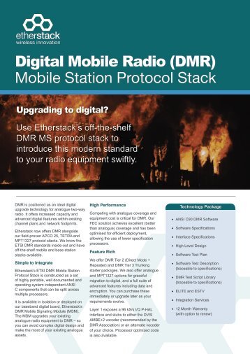 Digital Mobile Radio (DMR) Mobile Station Protocol Stack - Etherstack