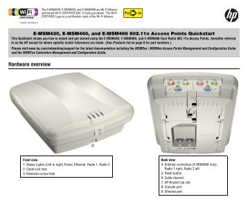 HP E-MSM430, E-MSM460, and E-MSM466 Access Points - Etilize