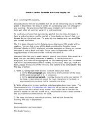 2013-14 Grades 5 Letter, Summer work and ... - The Rashi School