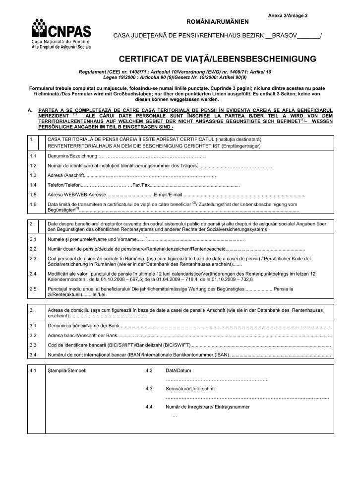 Lebensbescheinigung Magazine