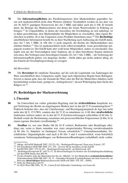 em. o. Univ.-Prof. Dr. Hans-Georg Koppensteiner Markenrecht - Manz