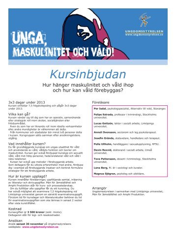 Inbjudan och program - Ungdomsstyrelsen