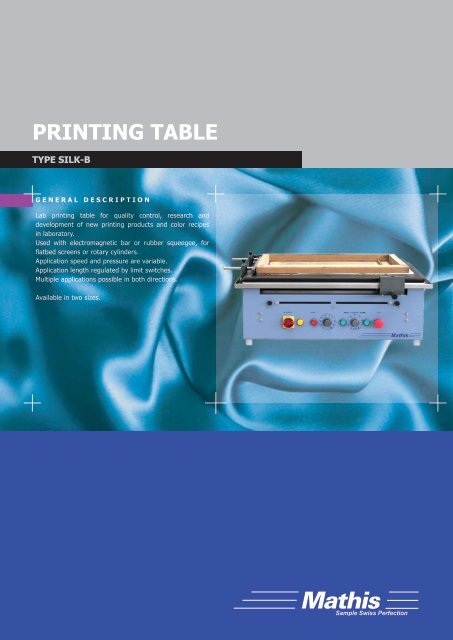 printing table - Mathis AG