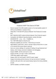 Features of NTP Time Server GTT200