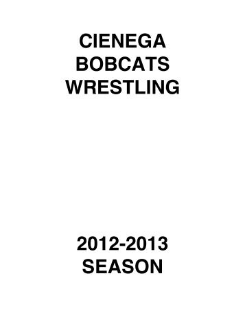 Wrestling Stat Book 2013 - Cienega High School