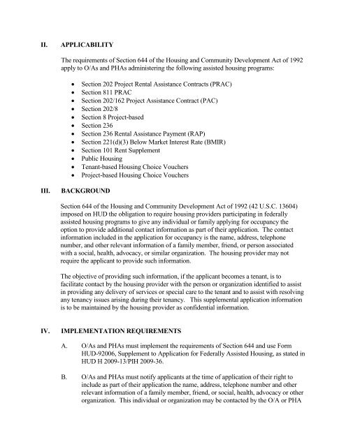 Notices PIH 2012-22 and H 2012-9 - HUD