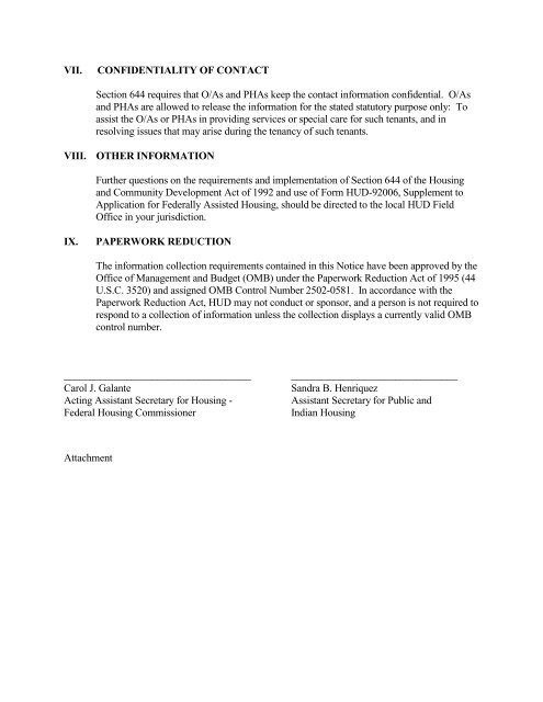 Notices PIH 2012-22 and H 2012-9 - HUD