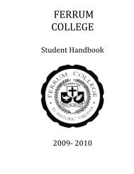 Social Work Student Handbook - Ferrum College