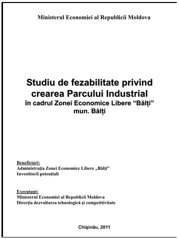 Studiu de fezabilitate privind crearea Parcului Industrial - Ministerul ...