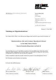 Einladung zur Migrationskonferenz - Fraktion DIE LINKE in Bremen