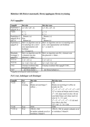 Matematik 3000 Diskret matematik