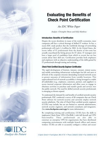 Evaluating the Benefits of Check Point Certification