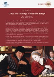 Cities and Exchange in Medieval Europe - MESHS