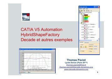 CATIA V5 Automation HybridShapeFactory Decade et autres ...