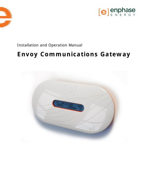 Envoy Communications Gateway - Simple Energy Works