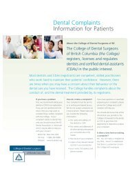 Dental Complaints Information for Patients - College of Dental ...