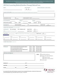 CKD Diet Counseling (Medical Nutrition Therapy) Referral Form