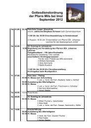 Gottesdienstordnung September 2012 (138 KB) - .PDF - Mils bei Imst