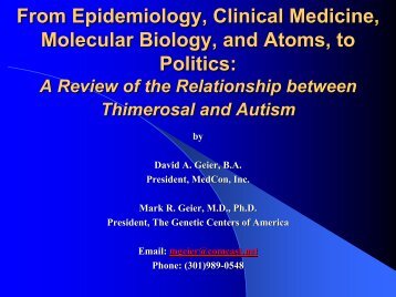 Geier-From Epidemiology, Clinical Medicine, Molecular Biology, and ...