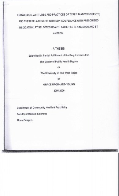 A THESIS Submitted in Partial Fulfillment of the ... - Uwi.edu