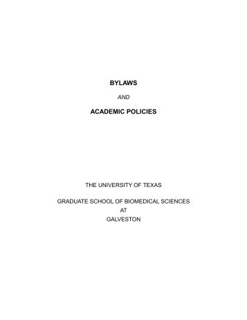 GSBS Bylaws & Policies - The Graduate School of Biomedical ...