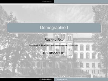 Demographie I - UniversitÃƒÂ¤t Rostock
