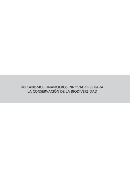 Mecanismos financieros innovadores para la conservaciÃ³n de la