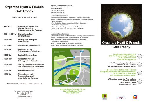 Orgentec-Hyatt & Friends Golf Trophy - Mainzer Golfclub