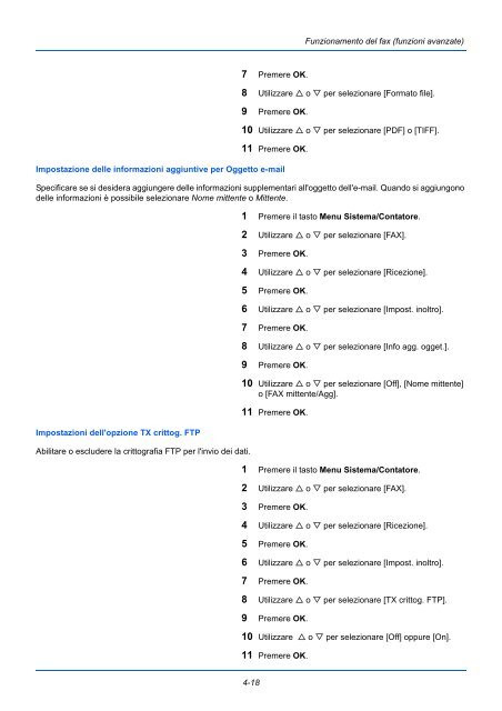 d'IstruzIonI Manuale - Utax