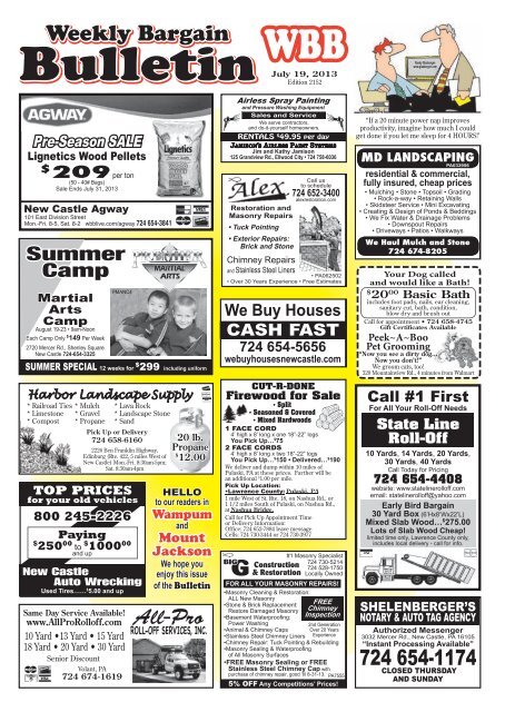 724 658-6600 - The Weekly Bargain Bulletin, New Castle, Lawrence ...