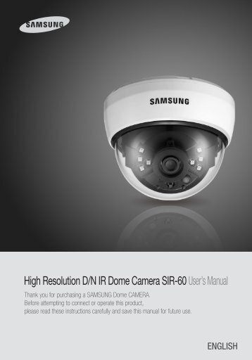 High Resolution D/N IR Dome Camera SIR ... - Samsung CCTV