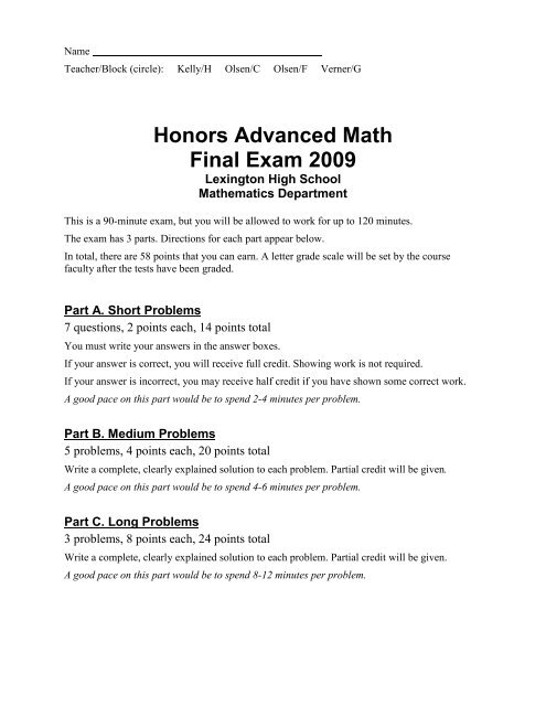 questions - Lexington Public Schools