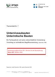 Unterniveaubauten Unterirdische Bauten - IRAP