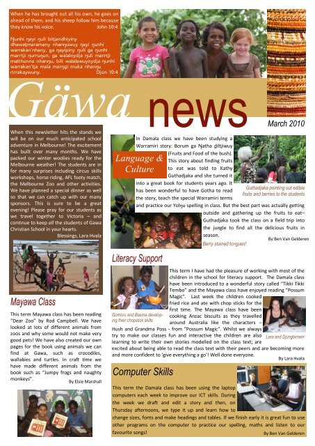 March 2010 - Gawa Christian School Website