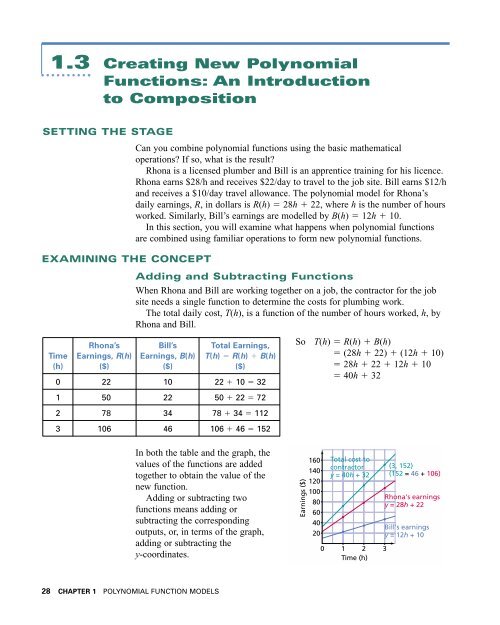 1.3 Creating New Polynomial Functions: An Introduction to ...