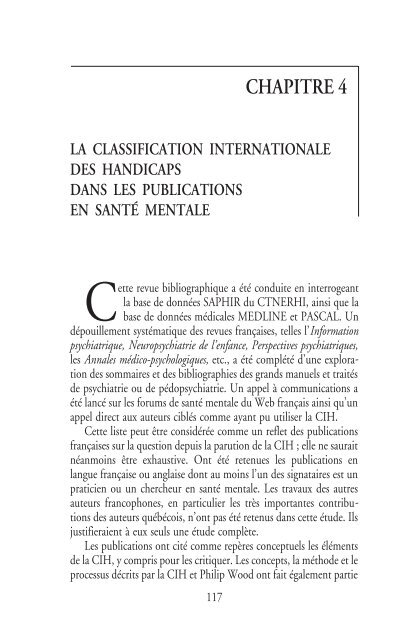 classification internationale des handicaps et santÃ© mentale - ctnerhi